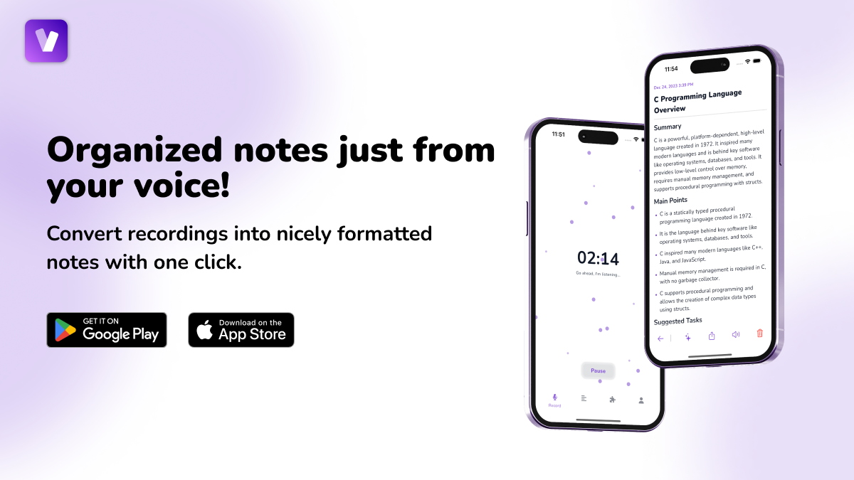 Voxio: Organized notes just from your voice!